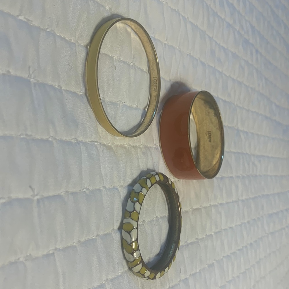 JCrew enamel bangles. Used. Orange and yellow.